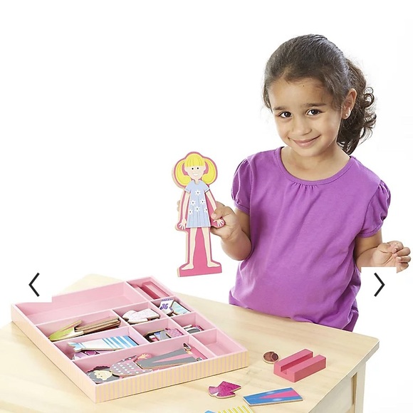 Melissa and Doug Abby & Emma Magnetic Dress-Up Wooden Playset - Picture 4 of 9